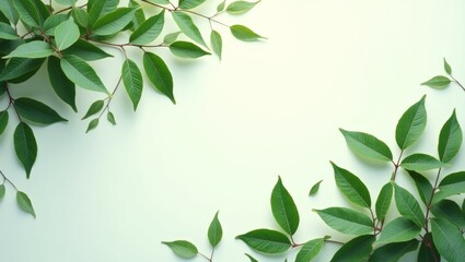Fresh Green Leaves Arrangement Background