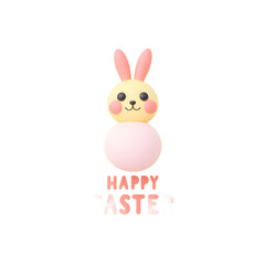 Fototapeta premium Happy Easter Card Featuring Bunny Design with Pastel Color Scheme