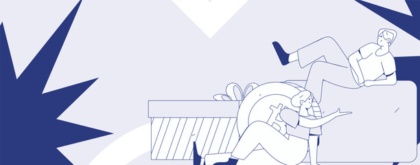 Internet financial management investment flat vector concept operation hand drawn illustration
