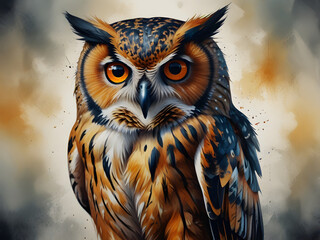 Majestic Wildlife Bird Night Owl Wise Creature