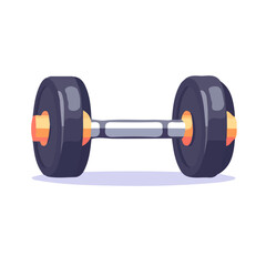 A Very Simple flat 2D icon fitness dumbbell isolated on a transparent background, vector, flat design, animation design, vector, simple flat 2D icon, minimalist design, clipart, EPS format