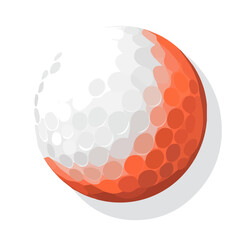 A Very Simple flat 2D icon golf ball isolated on a transparent background, vector, flat design, animation design, vector, simple flat 2D icon, minimalist design, clipart, EPS 