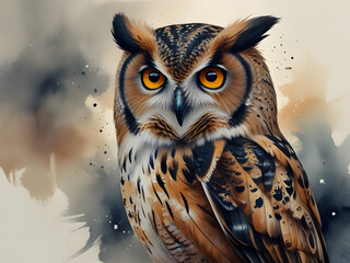 Majestic Wildlife Bird Night Owl Wise Creature