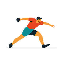 My Simple flat 2D icon of a Collection of a shot put athlete isolated on a transparent background, vector, flat design, animation design, simple flat 2D icon, eps format