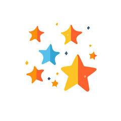 Obraz premium A Very Simple flat 2D icon star dust isolated on a transparent background, vector, flat design, animation design, vector, simple flat 2D icon, minimalist design, clipart, EPS, vector