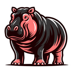 hippopotamus vector and illustrations on white background.