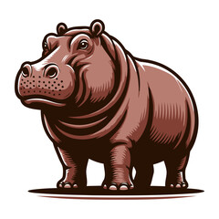 hippopotamus vector and illustrations on white background.