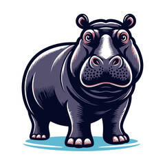 hippopotamus vector and illustrations on white background.