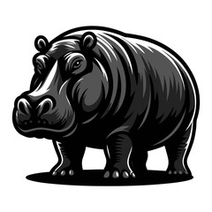 hippopotamus vector and illustrations on white background.