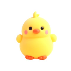 Cute Yellow Chick Standing on a Cream Colored Surface Innocently