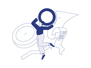 Internet financial management investment flat vector concept operation hand drawn illustration
