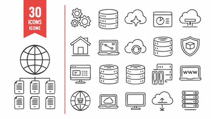 web hosting line icon set  set of 30 outline icons (1).eps
