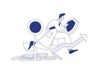 Internet financial management investment flat vector concept operation hand drawn illustration
