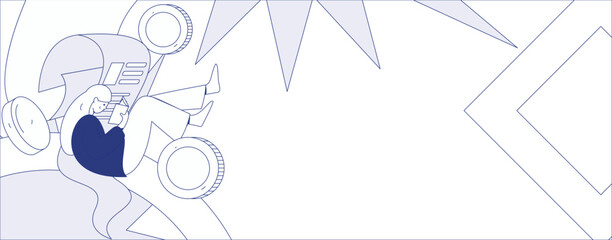 Internet financial management investment flat vector concept operation hand drawn illustration
