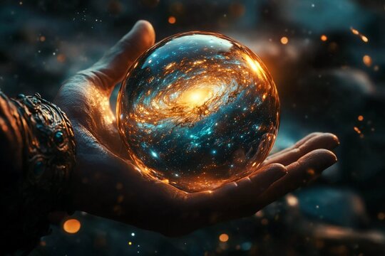 Discovering Cosmic Wonders Within a Magical Sphere of Light Generative AI