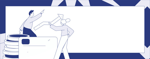 Internet financial management investment flat vector concept operation hand drawn illustration
