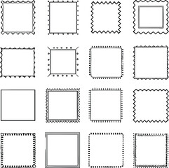 Postage Stamp Border Icons | Vintage Edges, Mail Frames & Postal Line Vector Set