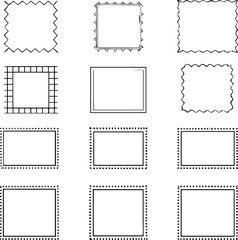 Postage Stamp Border Icons | Vintage Edges, Mail Frames & Postal Line Vector Set