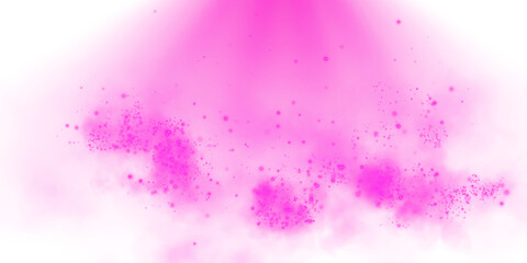 A glowing Pink spotlight illuminates a misty atmosphere with sparkling particles, evoking a cosmic feel.