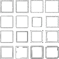 Postage Stamp Border Icons | Vintage Edges, Mail Frames & Postal Line Vector Set