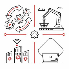 Fototapeta premium business automation icon collection set containin (2).eps