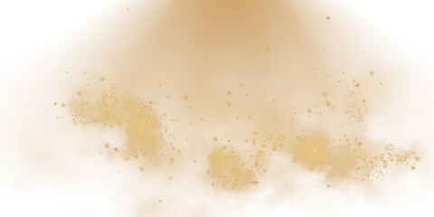 A glowing Golden spotlight illuminates a misty atmosphere with sparkling particles, evoking a cosmic feel.