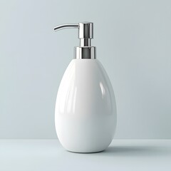 Obraz premium White Ceramic-Style Soap Pump for Skincare or Hygiene Products