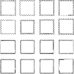 Postage Stamp Border Icons | Vintage Edges, Mail Frames & Postal Line Vector Set