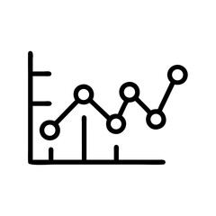 analytics graph icon on transparent background flat vector icon for apps and websites