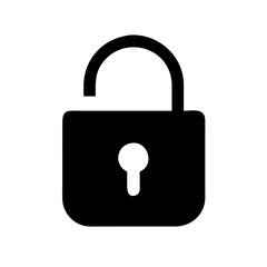 lock on transparent background flat vector icon for apps and websites