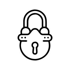 lock on transparent background flat vector icon for apps and websites