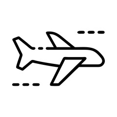 plane travel icon on transparent background flat vector icon for apps and websites