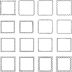 Postage Stamp Border Icons | Vintage Edges, Mail Frames & Postal Line Vector Set
