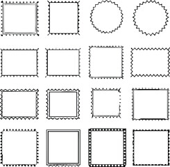 Postage Stamp Border Icons | Vintage Edges, Mail Frames & Postal Line Vector Set