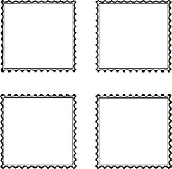 Postage Stamp Border Icons | Vintage Edges, Mail Frames & Postal Line Vector Set