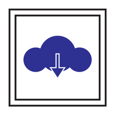 Cloud with Arrows Icon, Cloud Computing Data Flow Graphic