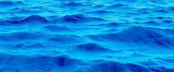 Obraz premium Layered gradient blue ocean waves background, abstract sea texture, copy space, smooth, waves
