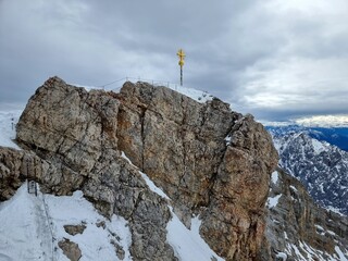 Fototapeta premium The cross on the top of the Zugspitze