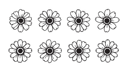 Black eyed Susan line art detailed floral sketch modern style