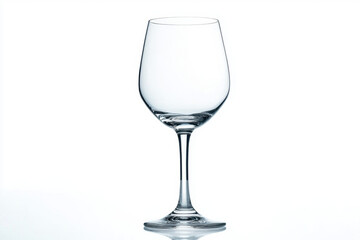 Fototapeta premium Elegant crystal wine glass with thin stem for fine dining minimalist design studio setting high-quality photography timeless sophistication