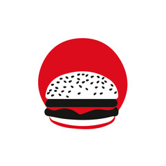 My Simple flat 2D illustration of a cheeseburger isolated on a transparent background, vector, flat design, animation design, simple flat 2D icon, clipart, EPS format