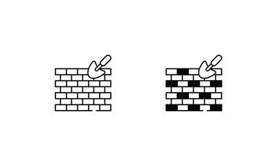 Wall Construction icons set vector stock illustration