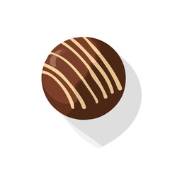 A Simple flat 2D icon chocolate truffle collection isolated on a transparent background, vector, flat design, animation design, simple flat 2D icon, minimalist design, clipart, illustration