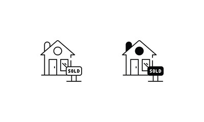 Sold Homes icons set vector stock illustration