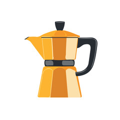 My Simple flat 2D illustration coffee maker isolated on a transparent background, vector, flat design, animation design, simple flat 2D icon, clipart
