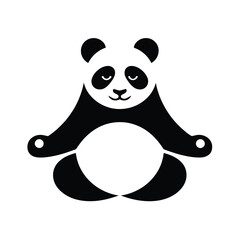 Cute Panda in Yoga Pose Perfect for Kids Decor, Relaxing Panda in Yoga Pose Art