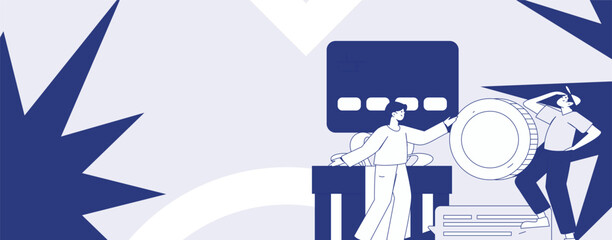 Internet financial management investment flat vector concept operation hand drawn illustration
