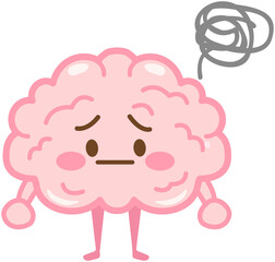 Cartoon Brain Illustration - Confused Mind