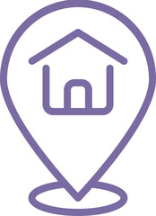 Home Marker Outline Color Icon
