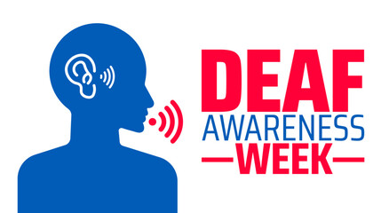Deaf Awareness Week background banner or poster design template. observed every year in May. Holiday concept. Use to any Template, card, poster, placard, template.